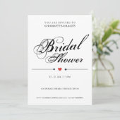 Invitation Typographie noir blanc Fête des mariées moderne si (Debout devant)