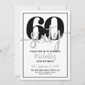 Invitation Typographie Noir Blanc Moderne Fête d'anniversaire (Devant)