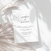 Invitation Typographie noir & blanc moderne Mariage photo