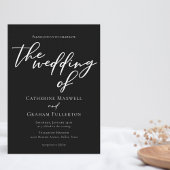 Invitation Typographie noir blanc simple Mariage hiver chic