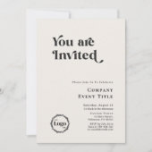 Invitation Typographie noir et blanc chic Vous êtes invité (Devant)