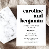 Invitation Typographie noir et blanc Gras Mariage moderne