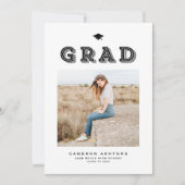 Invitation Typographie noir Retro Diplôme photo (Devant)