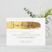 Invitation Typographie noire élégante avec coup de pinceau do (Debout devant)