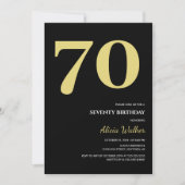 Invitation Typographie Noire Moderne Et Minimale Anniversaire (Devant)