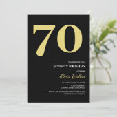 Invitation Typographie Noire Moderne Et Minimale Anniversaire (Debout devant)
