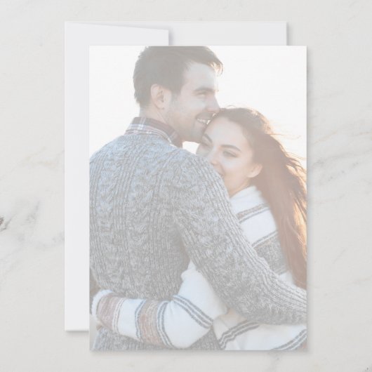 Invitation Typographie noire moderne | Mariage photo défraîch (Dos)