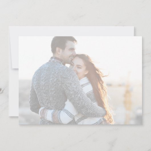 Invitation Typographie noire moderne Mariage photo horizontal (Dos)