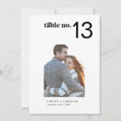 Invitation Typographie noire moderne Mariage photo Numéro de (Devant)