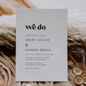 Invitation Typographie noire moderne Nous faisons Mariage