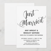 Invitation Typographie « Nouvellement Mariés » Réception de M (Devant / Derrière)