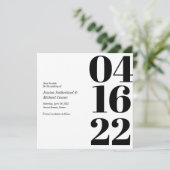 Invitation Typographie numérique noir et blanc pour faire-par (Debout devant)