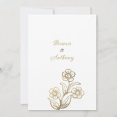 Invitation Typographie or blanc de luxe floral Enregistrer la (Dos)