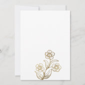 Invitation Typographie or blanc de luxe mariage floral (Dos)