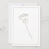 Invitation Typographie or blanc de luxe peony mariage floral (Dos)