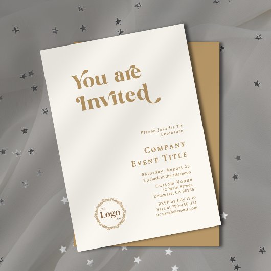 Invitation Typographie Or Chic moderne Vous êtes invité
