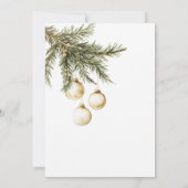 Invitation Typographie Or Ornements Baubles Fête de Vacances (Dos)