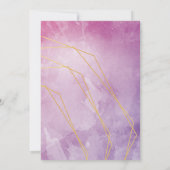 Invitation Typographie or rose aquarelle merci (Dos)