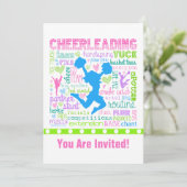 Invitation Typographie personnalisée Pastel Cheerled Words (Debout devant)
