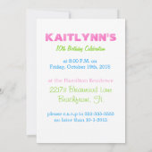 Invitation Typographie personnalisée Pastel Cheerled Words (Dos)