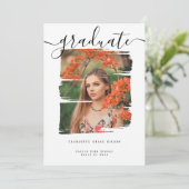 Invitation Typographie Photo Graduation personnalisée (Debout devant)