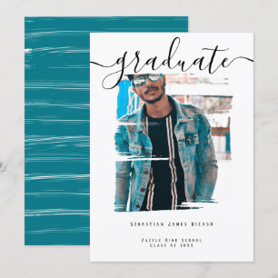 Invitation Typographie Photo Graduation personnalisée