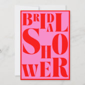 Invitation Typographie rétro en gras Fête des mariées rouge r (Devant)