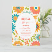 Invitation Typographie rétro Fête des mariées solaire d'été (Debout devant)
