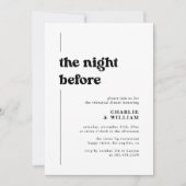 Invitation Typographie Rétro La Nuit Avant Le Dîner De Répéti (Devant)