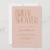 Invitation Typographie rétro moderne Fête des mariées rouille (Devant)