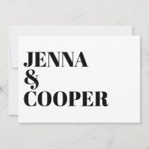 Typographie rétro moderne gras mariage noir et bla