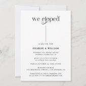 Invitation Typographie Rétro Nous Avons Elopé Elopement (Dos)