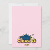 Invitation Typographie rétro Pink Graduation Colorful Party (Devant)