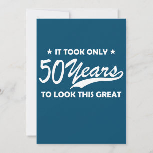 Invitation Typographie Rétro pour 50e Anniversaire Drôle