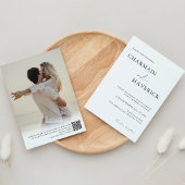 Invitation Typographie romantique simple Mariage de code QR