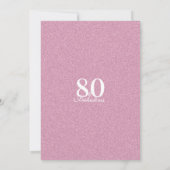 Invitation Typographie rose 80 ans anniversaire fabuleux (Dos)
