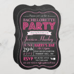 Invitation Typographie rose Chalkboard Bachelorette<br><div class="desc">Tendance Pink Typographie Chalkboard Bachelorette Invitations.</div>