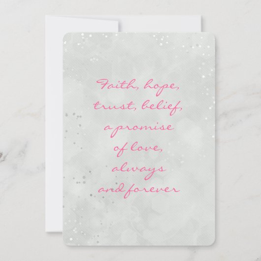 Invitation Typographie rose chaud Mariage gris orange (Dos)