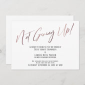 Invitation Typographie rose De L'Or Ne Pas Abandonner ! Retar (Devant / Derrière)