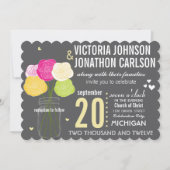 Invitation Typographie rose jaune et rose Mariage moderne (Devant)
