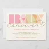 Invitation Typographie Rose Moderne Fête de Naissance Fille C (Devant)