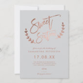 Invitation typographie rose simple et moderne de 16 caractère (Devant)