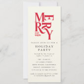 Invitation typographie rouge entreprise fête de Noël (Devant)