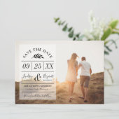 Invitation Typographie russe moderne Photo Enregistrer la dat (Debout devant)