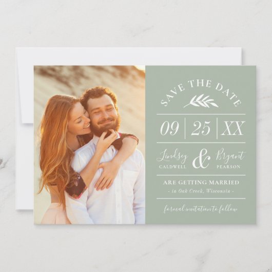 Invitation Typographie russe moderne Photo Enregistrer la dat (Devant)