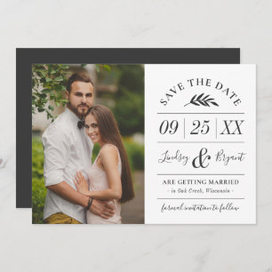 Invitation Typographie russe moderne Photo Enregistrer la dat