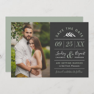 Invitation Typographie russe moderne Photo Enregistrer la dat