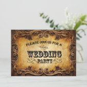 Invitation typographie rustique mariage de campagne western (Debout devant)