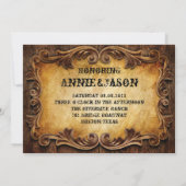 Invitation typographie rustique mariage de campagne western (Dos)