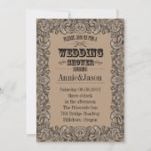 Invitation typographie rustique mariage pays occidental (Devant)